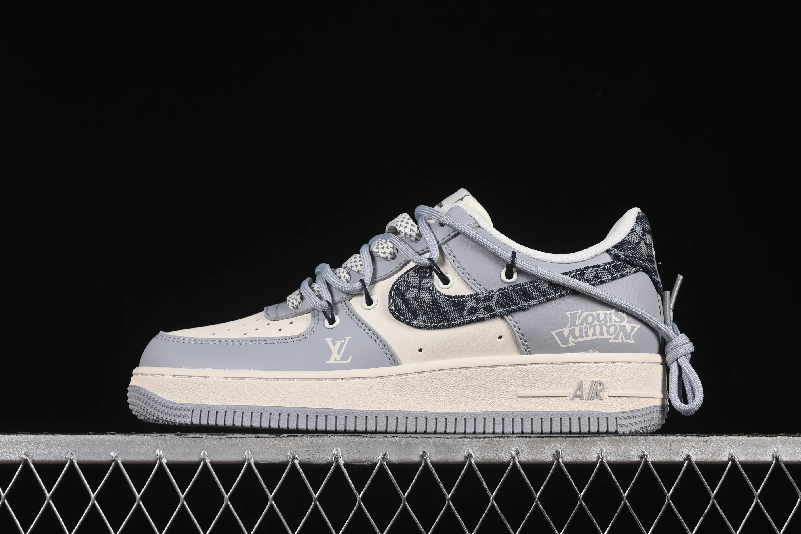 All categories Nk Air Force 1 Air Force series Nk Air Force 1 Low Air Force low-top Nike Air Force 1'07 Low LV joint gray-blue canvas drawstring Air Force 1 low-top casual sneakers DM6868-099
